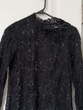 J. Crew Black Open-Knit Lace Sweater Top